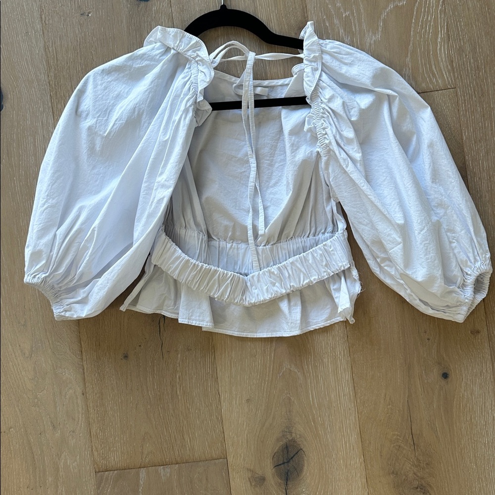 LPA White crop Ruffle Blouse - Picture 2 of 3